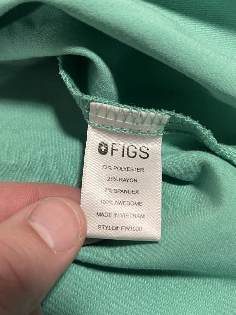 FIGS Catarina Scrub Top Womens XS Green V-Neck 1 Pocket FW1000 - Picture 3 of 5